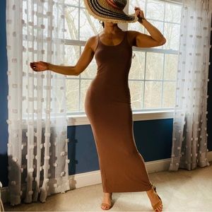 T Alexander Wang mocha jersey maxi dress